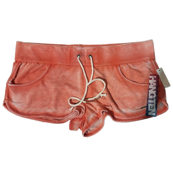 Hang Ten Athletic Hot Shorty Shorts Salmon Orange Distressed Size Large - Picture 1 of 2